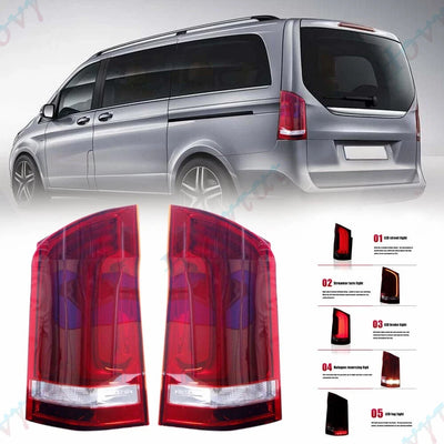 Feux Arrière LED Mercedes Vito W447 Look Sport - vue de face - Becquet Voiture