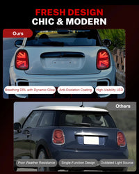 Feux Arrière LED Mini Cooper F55 F56 F57 2014-2021 - installé sur véhicule - Becquet Voiture