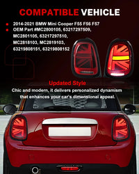 Feux Arrière LED Mini Cooper F55 F56 F57 2014-2021 - vue de profil - Becquet Voiture