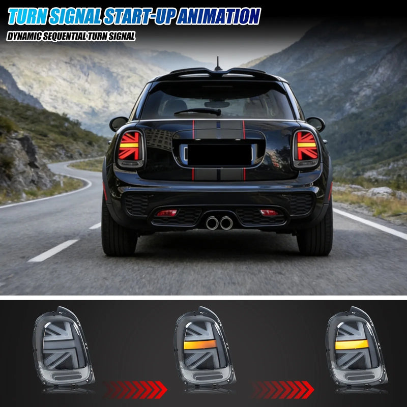 Feux Arrière LED Mini Cooper F55 F56 F57 2014-2023 (réf. 2) - vue arrière - Becquet Voiture