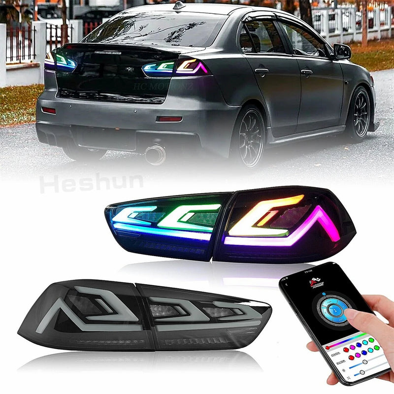 Feux Arrière LED Mitsubishi Lancer EVO X 2007-2018 - vue de dessus - Becquet Voiture