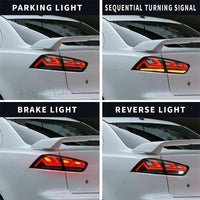 Feux Arrière LED Mitsubishi Lancer EVO X 2007-2018 - vue de trois-quarts - Becquet Voiture