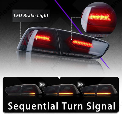 Feux Arriere LED Mitsubishi Lancer EVO X 2007-2020 - vue arrière - Becquet Voiture