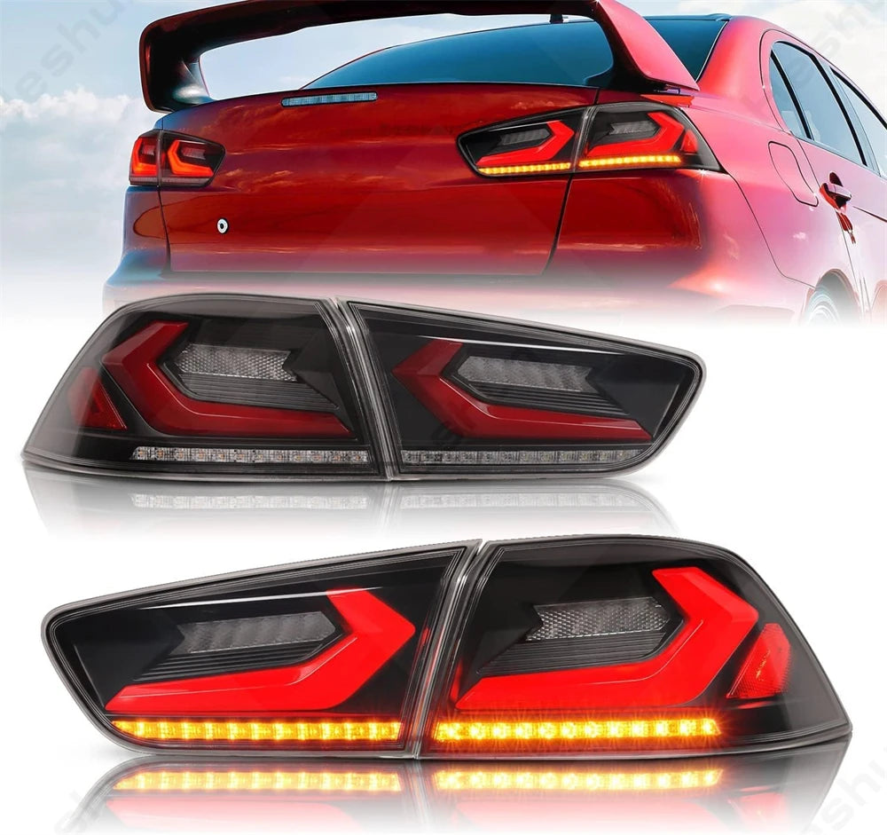 Feux Arriere LED Mitsubishi Lancer EVO X 2007-2020 - vue de face - Becquet Voiture