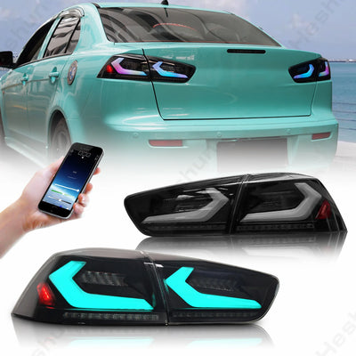 Feux Arrière LED Mitsubishi Lancer EVO X Look Sport - vue de face - Becquet Voiture