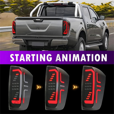 Feux Arrière LED Nissan Navara NP300 D23 Frontier 2015-2021 - installé sur véhicule - Becquet Voiture