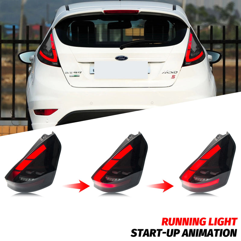 Feux Arrière LED Noirs Ford Fiesta MK7 2008-2019 - vue arrière - Becquet Voiture