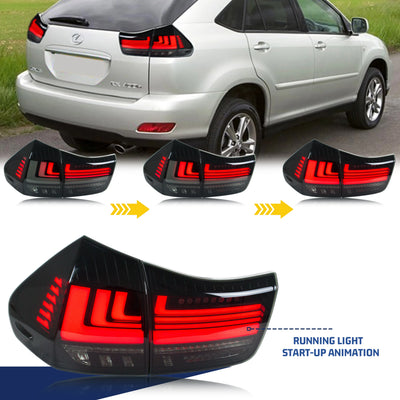 Feux Arrière LED Noirs Lexus RX330 RX350 2004-2009 - vue arrière - Becquet Voiture