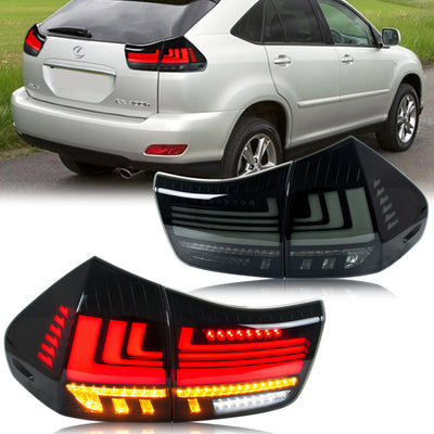 Feux Arrière LED Noirs Lexus RX330 RX350 2004-2009 - vue de face - Becquet Voiture