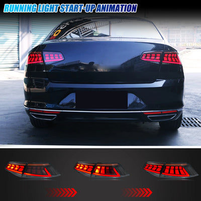 Feux Arrière LED Noirs VW Passat B8 2016-2019 - vue arrière - Becquet Voiture