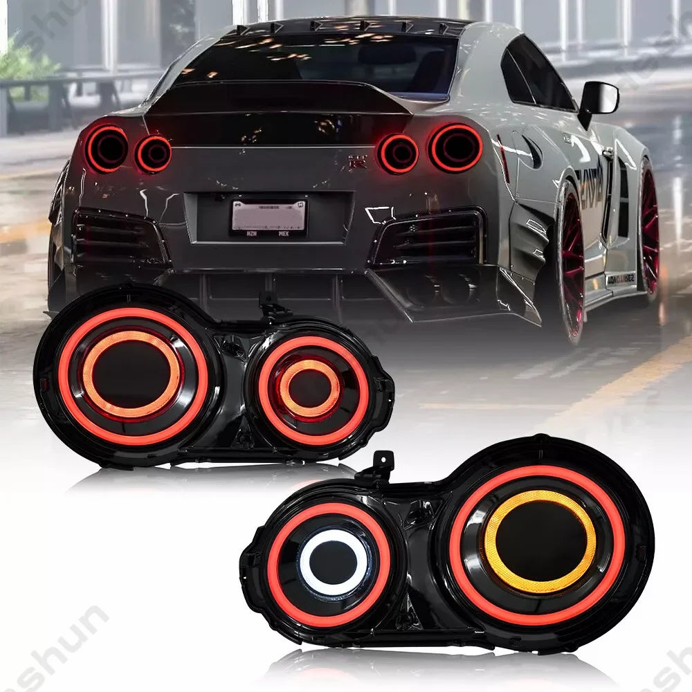 Feux Arriere LED Paire Nissan GTR R35 Sequentiel - vue de face - Becquet Voiture