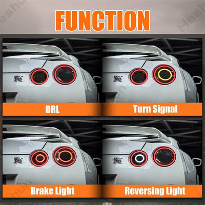Feux Arriere LED Paire Nissan GTR R35 Sequentiel - vue de trois-quarts - Becquet Voiture