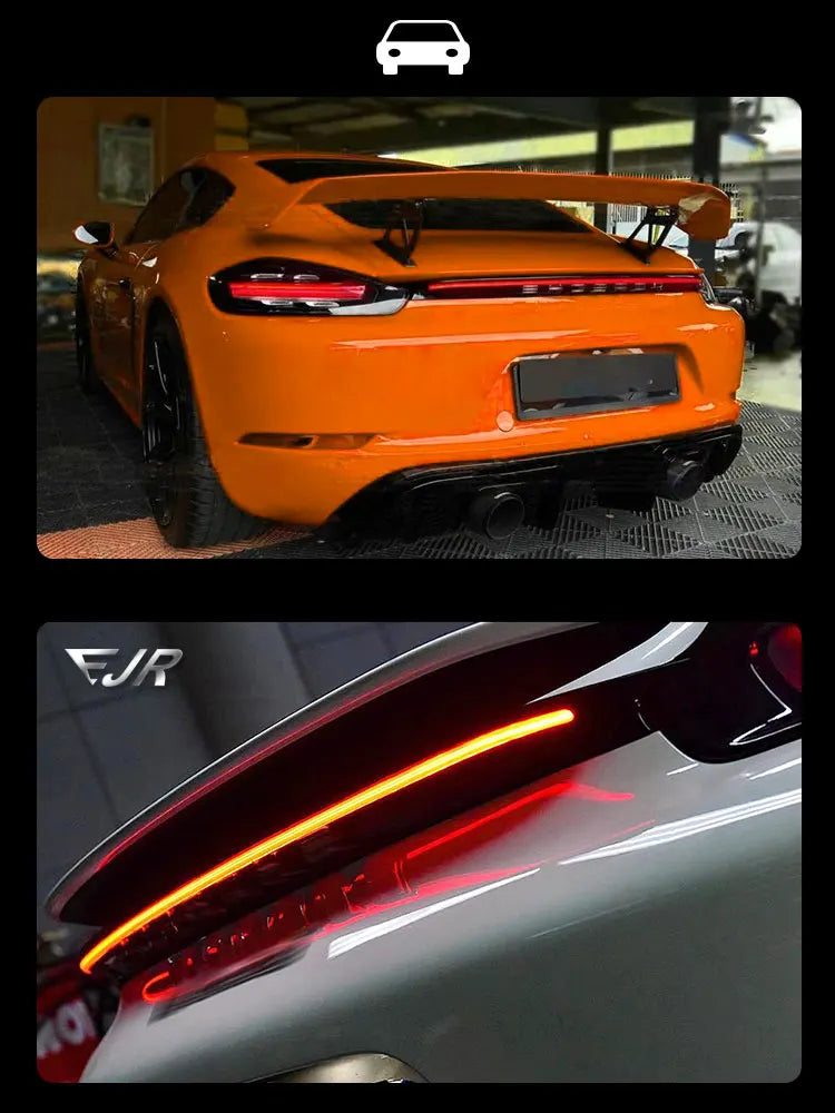 Feux Arrière LED Porsche 718 Cayman Boxster 2016-2021 - vue de trois-quarts - Becquet Voiture