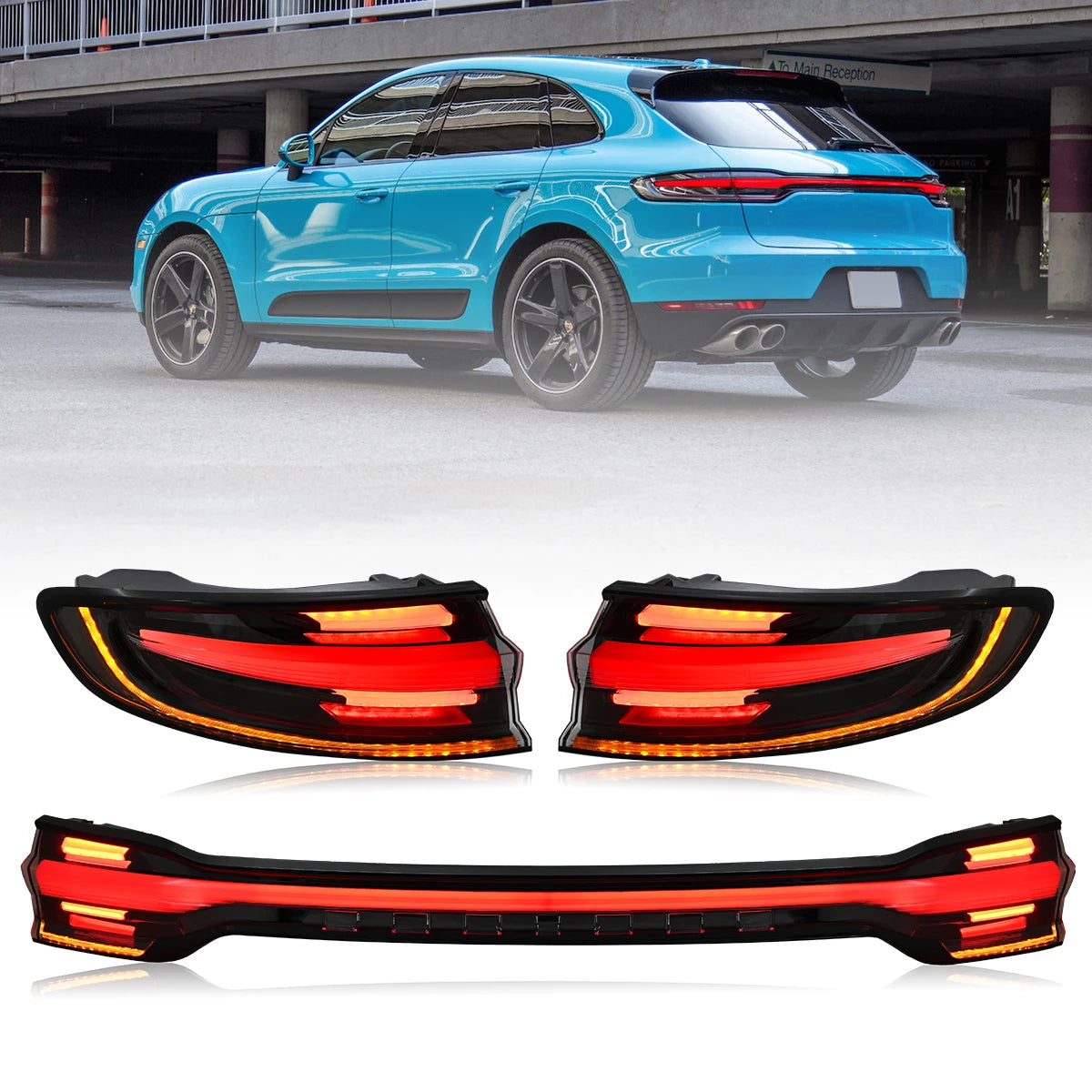 Feux Arrière LED Porsche Macan 2014-2017 (réf. 2) - vue de face - Becquet Voiture