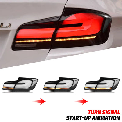 Feux Arrière LED RGB BMW Série 5 F10 M5 2011-2016 - vue arrière - Becquet Voiture