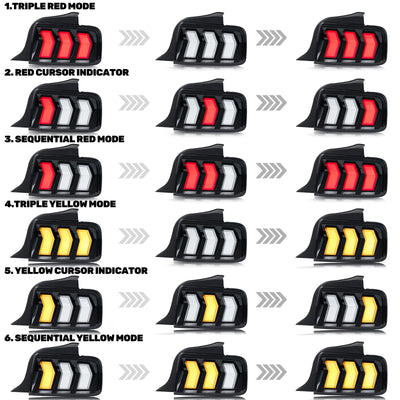Feux Arrière LED RGB Ford Mustang S197 2005-2009 - vue arrière - Becquet Voiture
