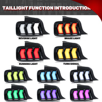 Feux Arrière LED RGB Ford Mustang S197 2005-2009 - vue de profil - Becquet Voiture