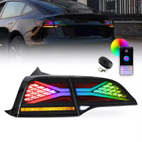 Feux Arrière LED RGB Tesla Model 3 Model Y (2018-2023) Animation - vue de face - Becquet Voiture