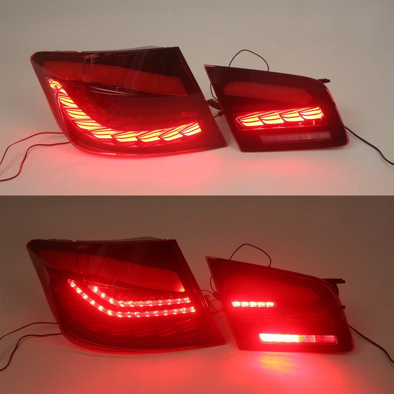 Feux Arrière LED Rouges BMW Série 5 F10 F18 M5 - vue rapprochée - Becquet Voiture