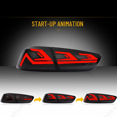 Feux Arrière LED Séquentiels Mitsubishi Lancer EVO X 2008-2015 - installé sur véhicule - Becquet Voiture