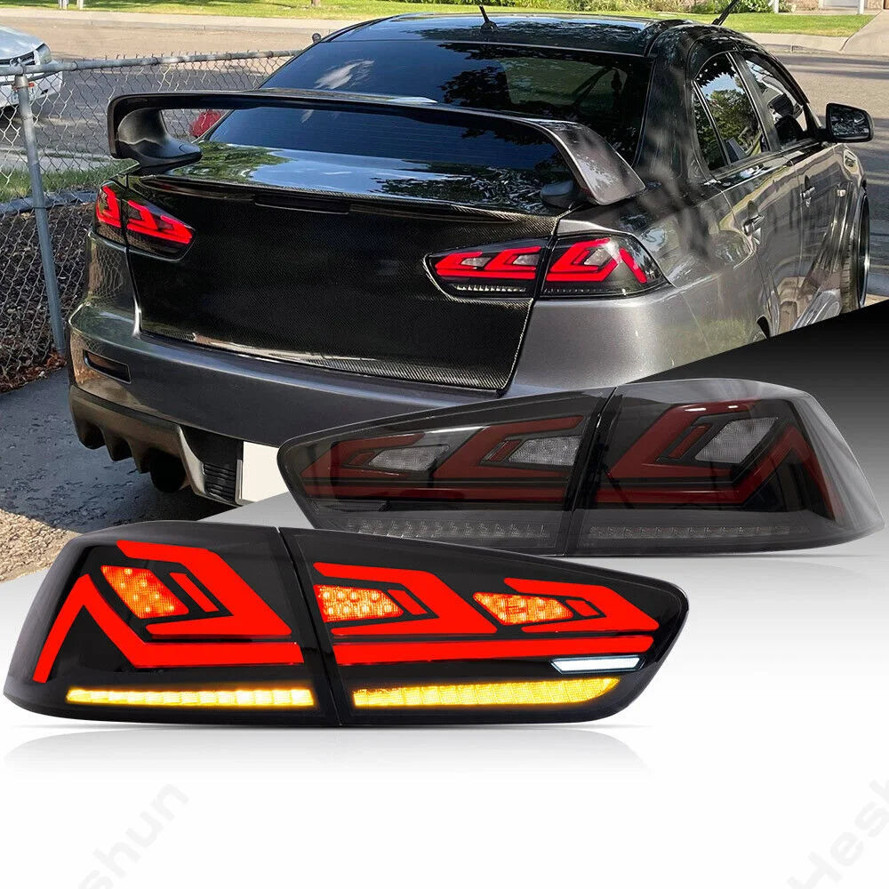 Feux Arrière LED Séquentiels Mitsubishi Lancer EVO X 2008-2015 - vue de face - Becquet Voiture
