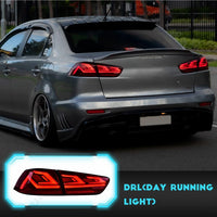 Feux Arrière LED Séquentiels Mitsubishi Lancer EVO X 2008-2015 - vue de trois-quarts - Becquet Voiture