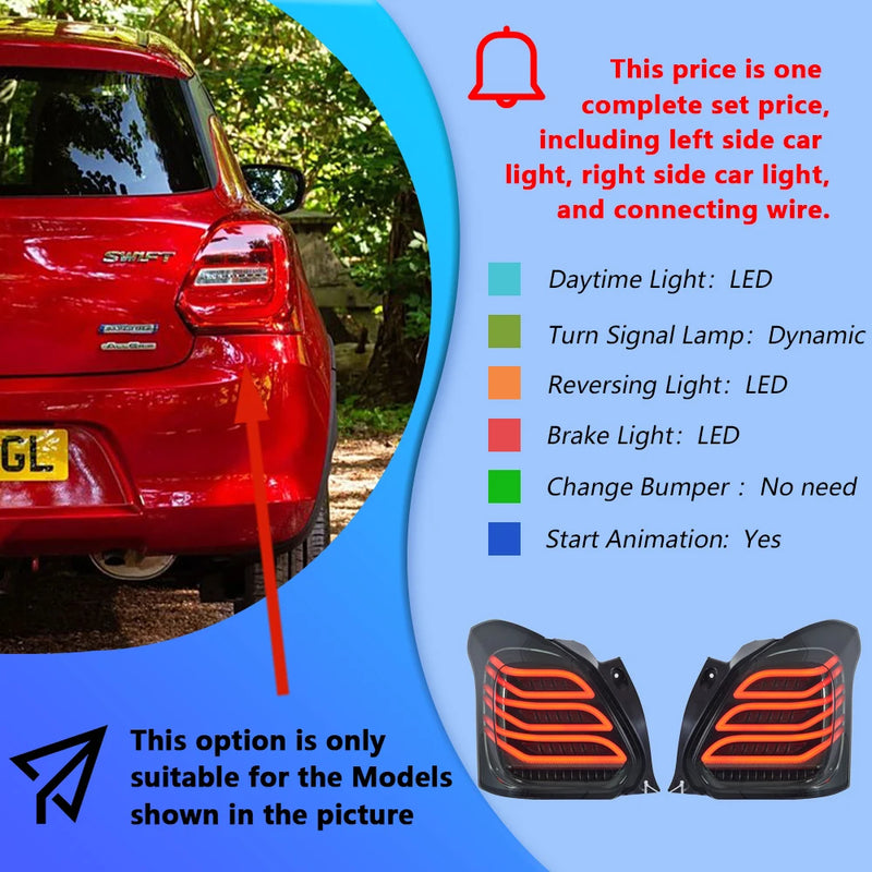 Feux Arrière LED Suzuki Swift Style GLK 2017-2023 - détail du montage - Becquet Voiture