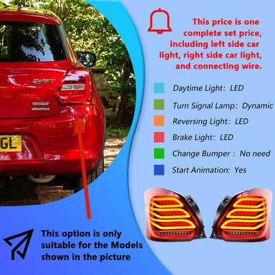 Feux Arrière LED Suzuki Swift Style GLK 2017-2023 - vue rapprochée - Becquet Voiture