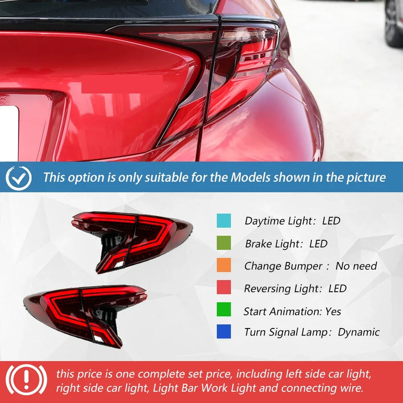 Feux Arrière LED Toyota C-HR CHR IZOA 2018-2023 - vue rapprochée - Becquet Voiture