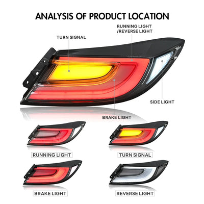 Feux Arrière LED Toyota GR86 Subaru BRZ ZN8 ZD8 2021-2024 - vue de trois-quarts - Becquet Voiture