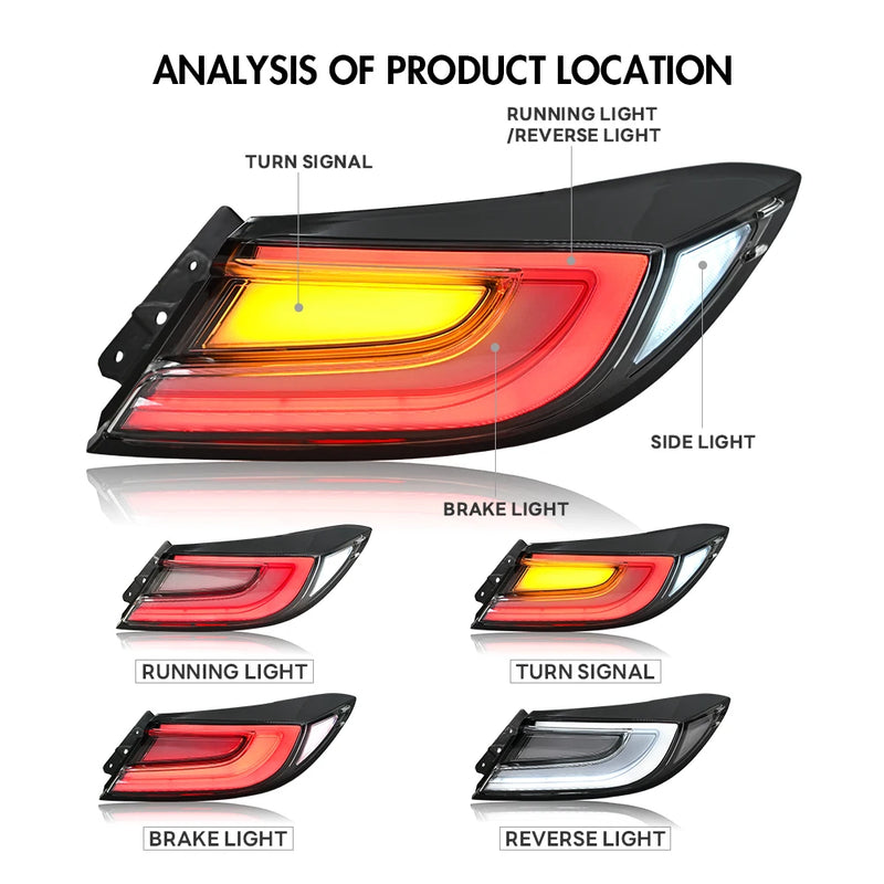 Feux Arrière LED Toyota GR86 Subaru BRZ ZN8 ZD8 2021-2024 - vue de trois-quarts - Becquet Voiture