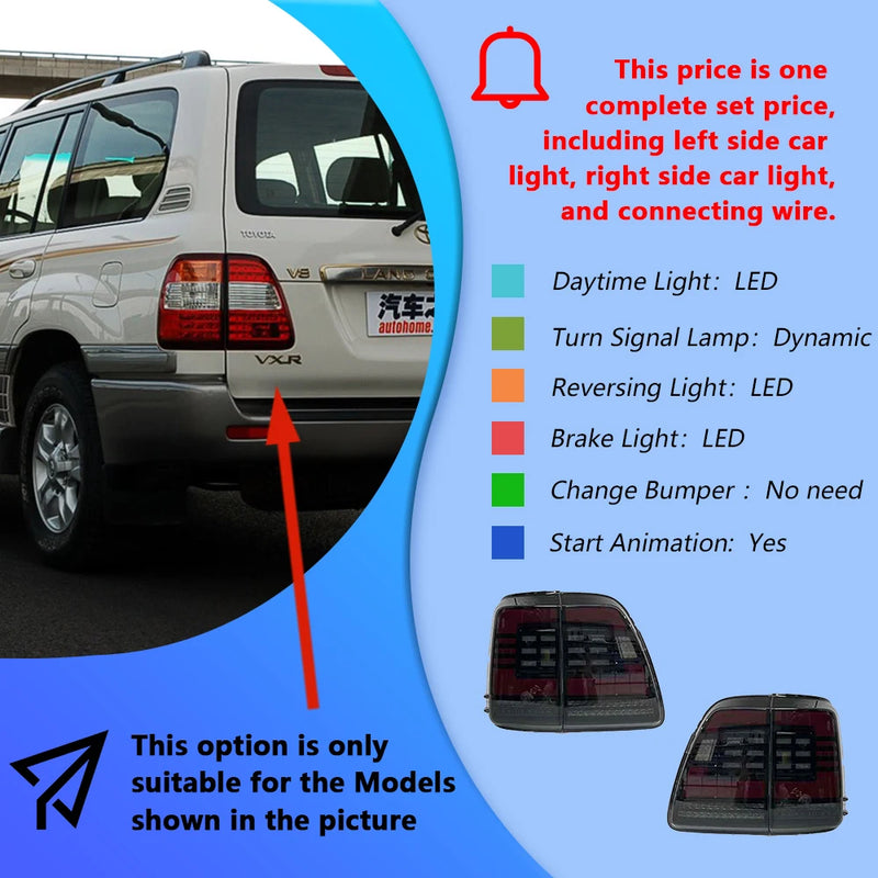 Feux Arrière LED Toyota Land Cruiser Lc100 Lexus Lx470 - packshot studio - Becquet Voiture