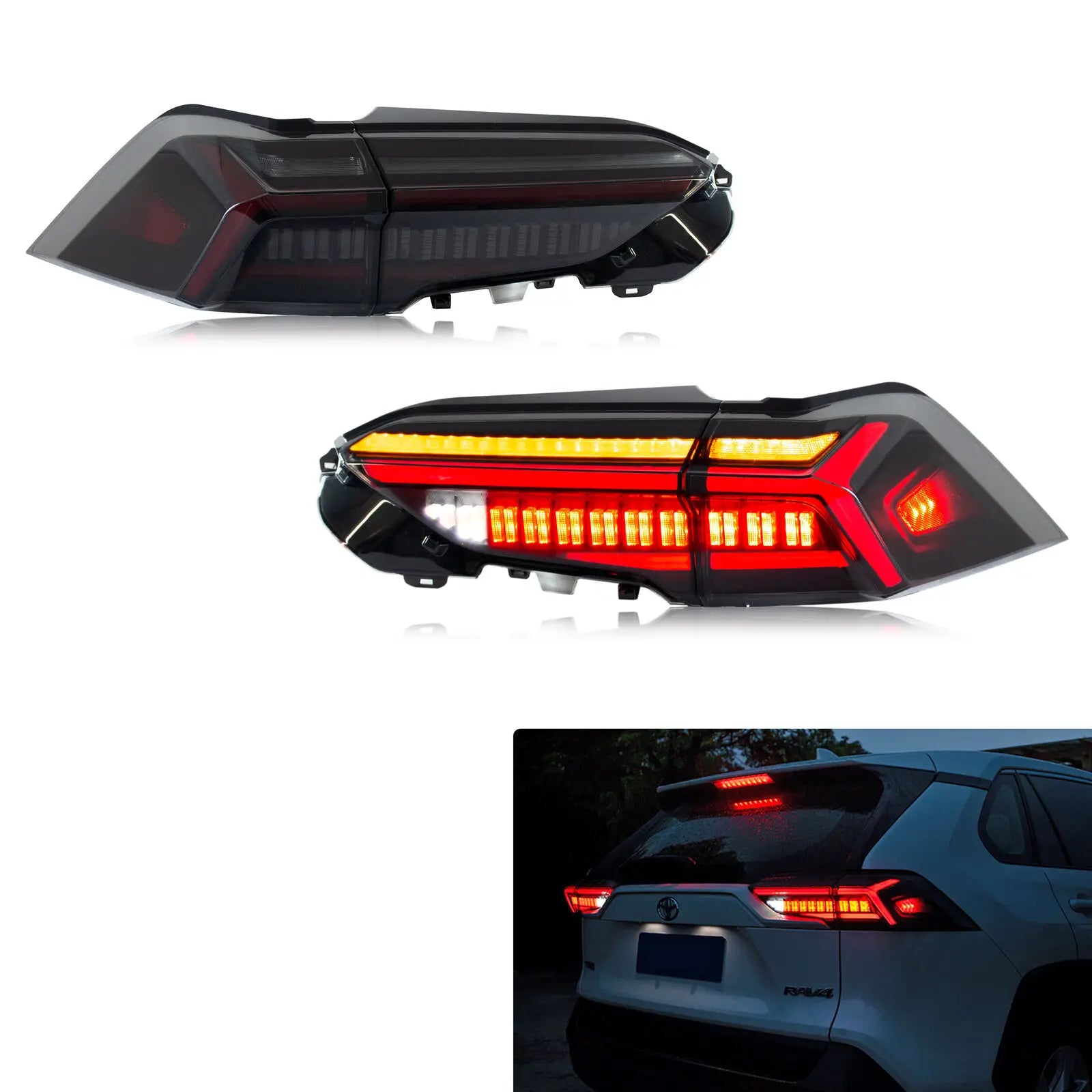 Feux Arrière LED Toyota RAV4 2019-2023 - vue de face - Becquet Voiture