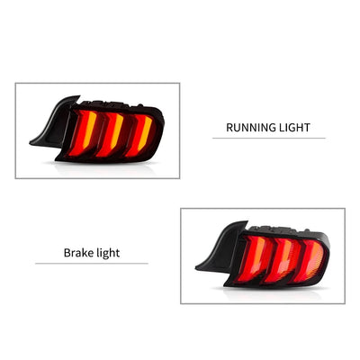 Feux Arrière LED Vland Ford Mustang S550 (2015-2023) 5 Modes - installé sur véhicule - Becquet Voiture