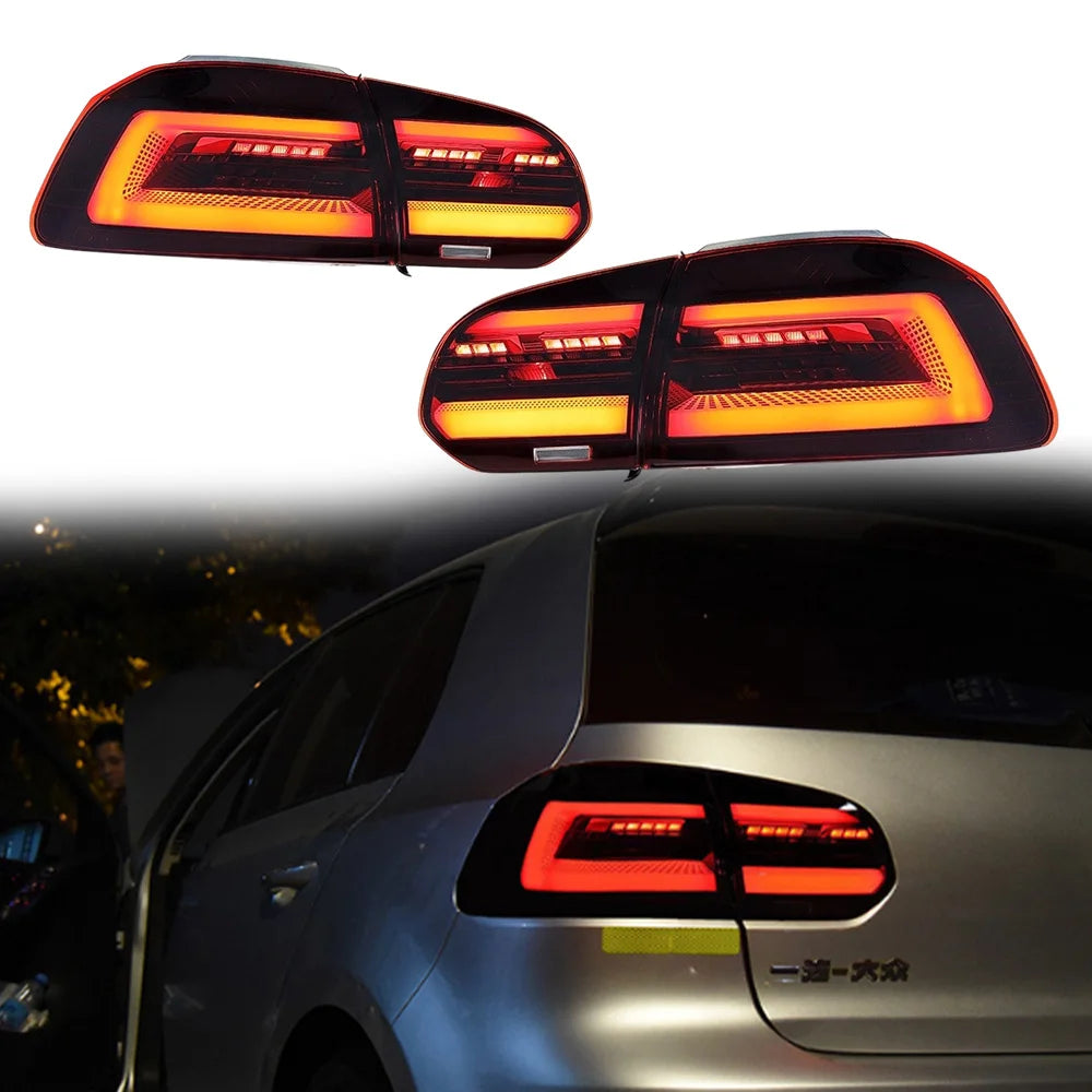 Feux Arrière LED Volkswagen Golf 6 MK6 (2009-2013) Dynamiques - vue de face - Becquet Voiture