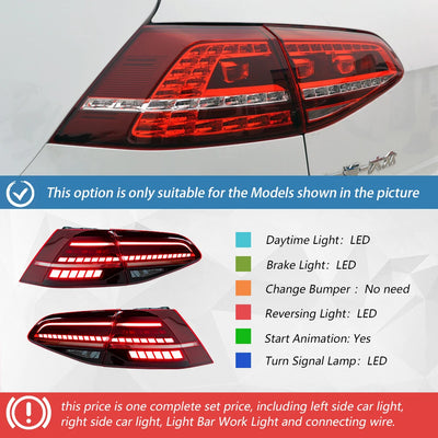 Feux Arrière LED Volkswagen Golf 7 7.5 2013-2021 - détail du montage - Becquet Voiture