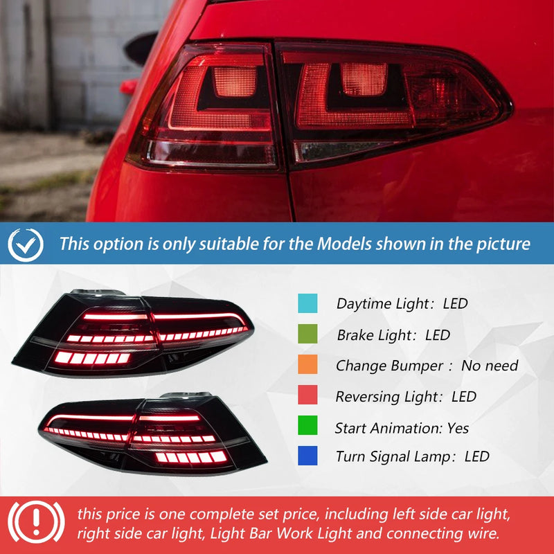 LED Taillights Volkswagen Golf 7 7.5 2013-2021 - in use - Becquet Voiture