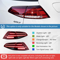 LED Taillights Volkswagen Golf 7 7.5 2013-2021 - top view - Becquet Voiture