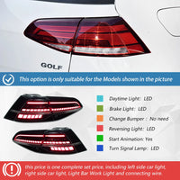 LED Taillights Volkswagen Golf 7 7.5 2013-2021 - close-up view - Becquet Voiture