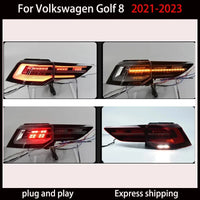 Feux Arrière LED Volkswagen Golf 8 2021-2023 Stop DRL - vue arrière - Becquet Voiture