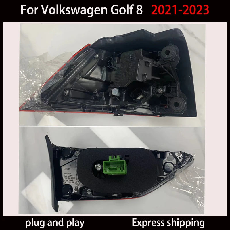 Feux Arrière LED Volkswagen Golf 8 2021-2023 Stop DRL - vue de trois-quarts - Becquet Voiture