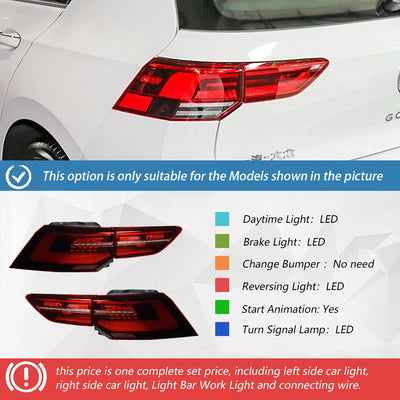 Feux Arrière LED Volkswagen Golf 8 MK8 2021-2024 - détail du montage - Becquet Voiture
