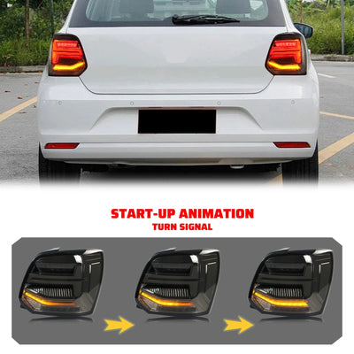 Feux Arrière LED Volkswagen Polo 5 6R 6C 2009-2017 Noir - vue arrière - Becquet Voiture
