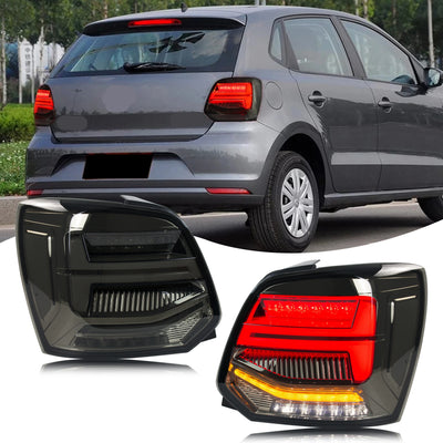 Feux Arrière LED Volkswagen Polo 5 6R 6C 2009-2017 Noir - vue de face - Becquet Voiture