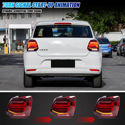 Feux Arrière LED Volkswagen Polo 5 6R 6C 2009-2017 - vue arrière - Becquet Voiture
