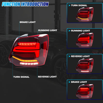 Feux Arrière LED Volkswagen Polo 5 6R 6C 2009-2017 - vue de profil - Becquet Voiture