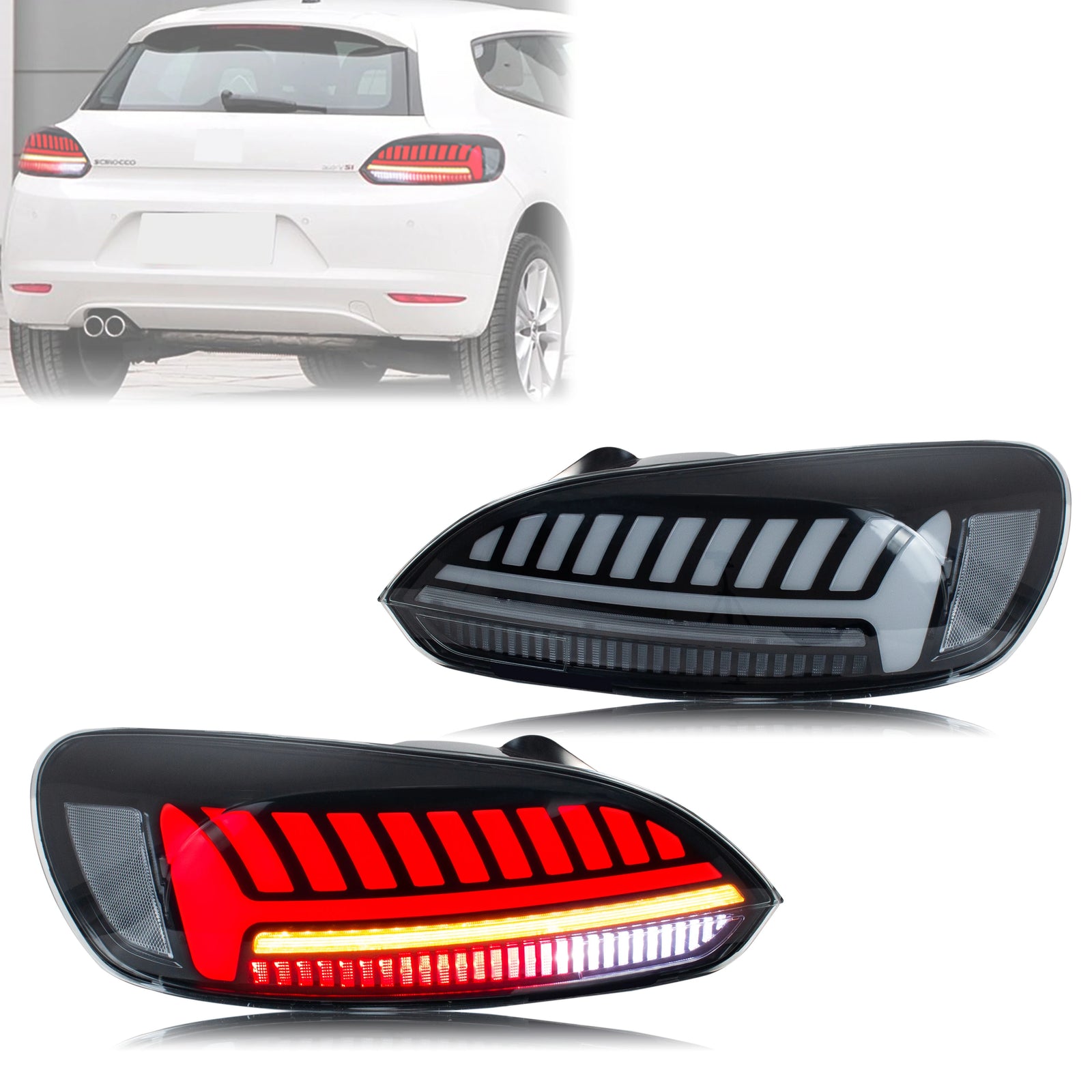 Feux Arrière LED Volkswagen Scirocco 2009-2017 - vue de face - Becquet Voiture
