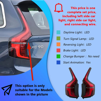 Feux Arrière LED Volvo XC90 2015-2025 Mise à Niveau Nouveau Style - détail du montage - Becquet Voiture