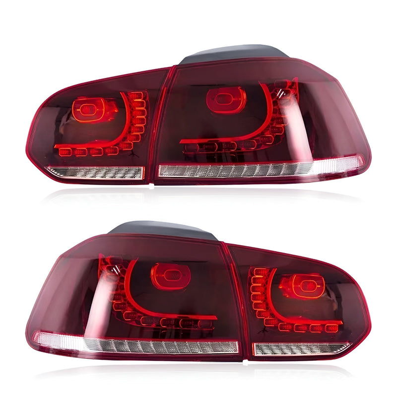 Feux arrière LED VW Golf 6 2008-2012 - Paire gauche droite - vue de face - Becquet Voiture