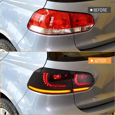 Feux Arrière LED VW Golf 6 Mk6 2008-2013 - vue arrière - Becquet Voiture